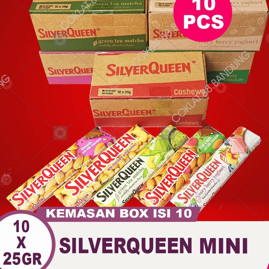 

(◆/❣K8T> SILVERQUEEN 25GR 1 BOX 10 PCS, COKLAT SILVER QUEEN KECIL 1 DUS 25 GRAM CHUNKY BAR 30GR ISI 10kekinian♡!