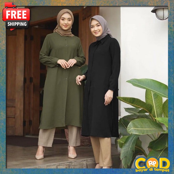 Long Tunik Remaja Kekinian Tunic Fashion Korea Style Tumik Tunik Premium Baju Pakaian Cwe Dweasa Tin