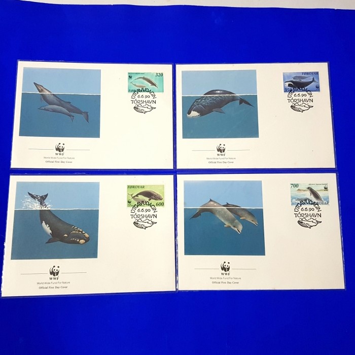 

Bestseller Perangko/Prangko Wwf Paus & Lumba Lumba. Froyar. Set 4 Lembar Fdc