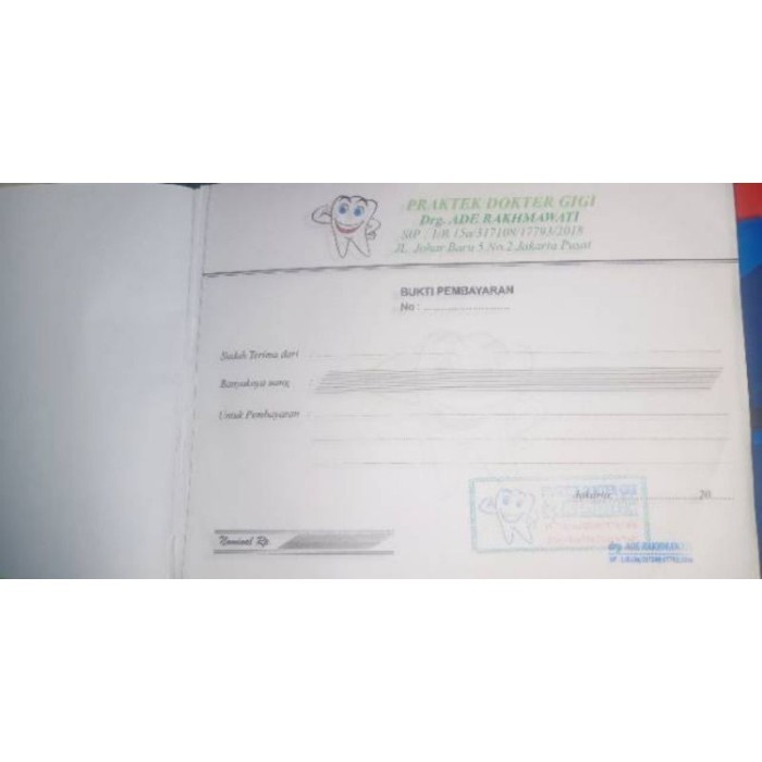 Bestseller Tersedia Kwitansi Nota Klinik Dokter Gigi