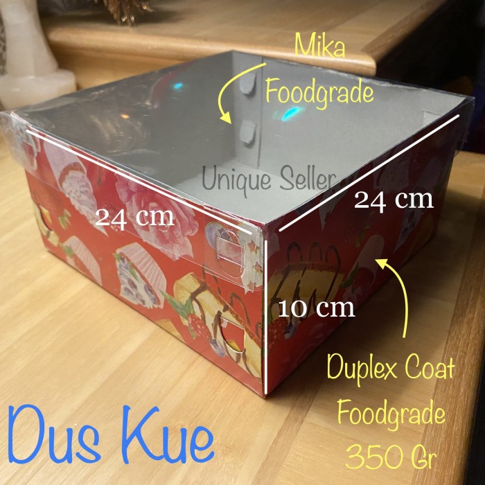 Terlaris Dus Box Kotak Kue Tart 24X24X10 Tutup Mika / Dus Nasi 24 X 24 X 10