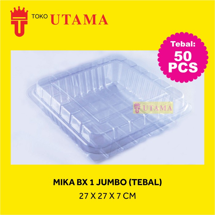 Terlaris Mika Bx 1 Jumbo 27 X 27 X 7 Plastik Bening Tebal