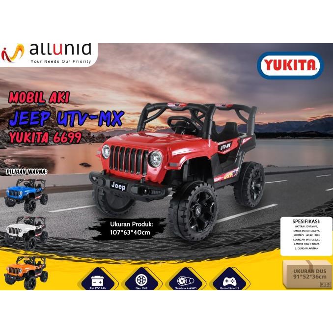 Mainan Anak Mobil Aki Jeep Utv-Mx - Yukita 6699