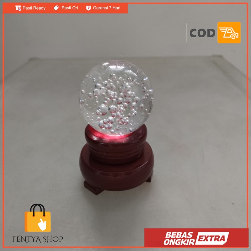 

feng shui bola kaca 48 mm dengan dudukan gelembung fengshui glass ball