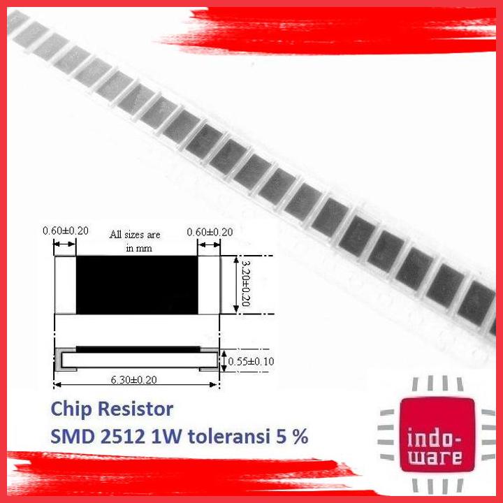 (IDW) 510K 510 K 510KOHM 510 KOHM CODE 514 SMD 2512 SMD2512 1W 5% RESISTOR