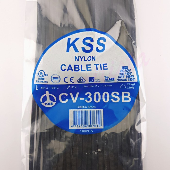 

cable ties / sabuk kabel kss hitam 300x4.8mm cv-300sb - 100pcs tokolaris1629