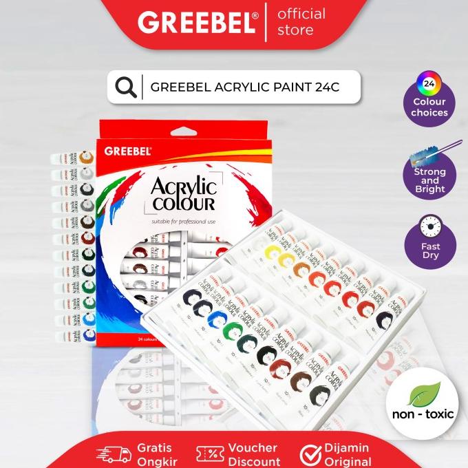 

GREEBEL CAT AKRILIK ACRYLIC 10 ML 24 WARNA Untuk Anak Art Melukis