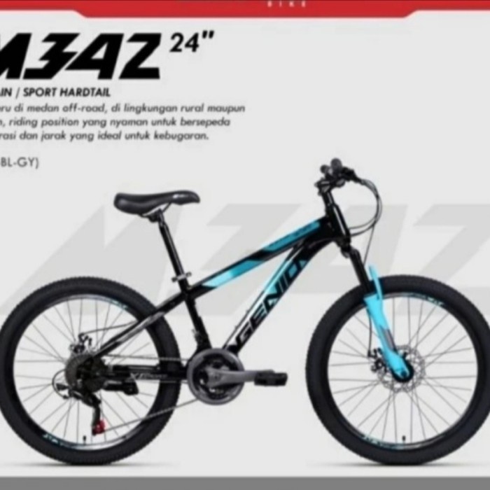 Sepeda Mtb 24 Inch Genio M 3412 New 24 Speed Berkualitas