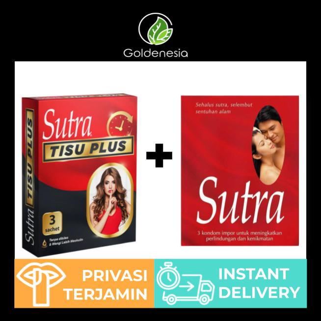 TERJAMIN ASLI PAKET KONDOM SUTRA MERAH ISI 3 + SUTRA TISU MAGIC PLUS KODE 109