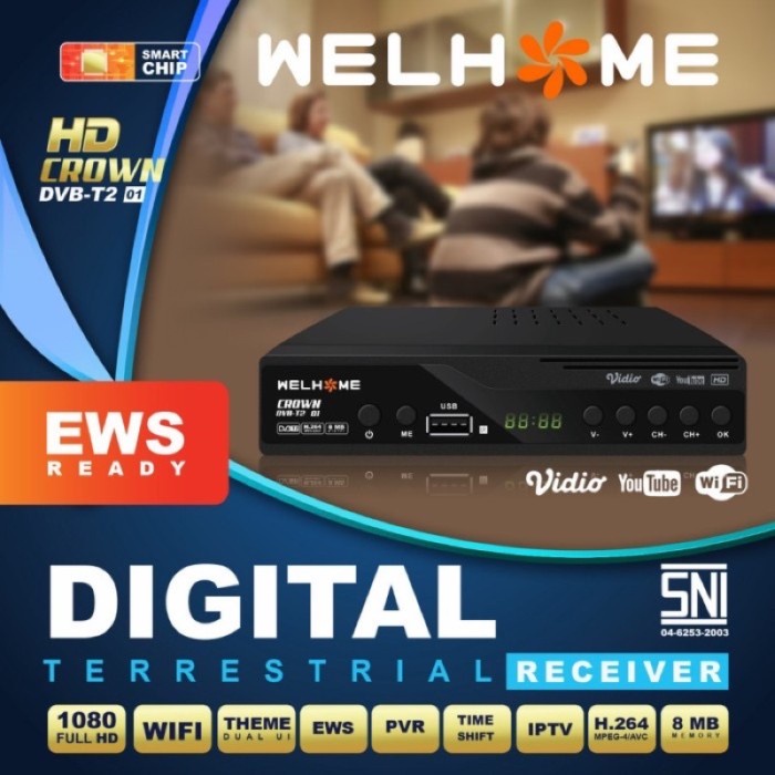 Terlaris Set Top Box Digital Dvb T2 Welhome / Stb Welhome Digital Tv Full Hd