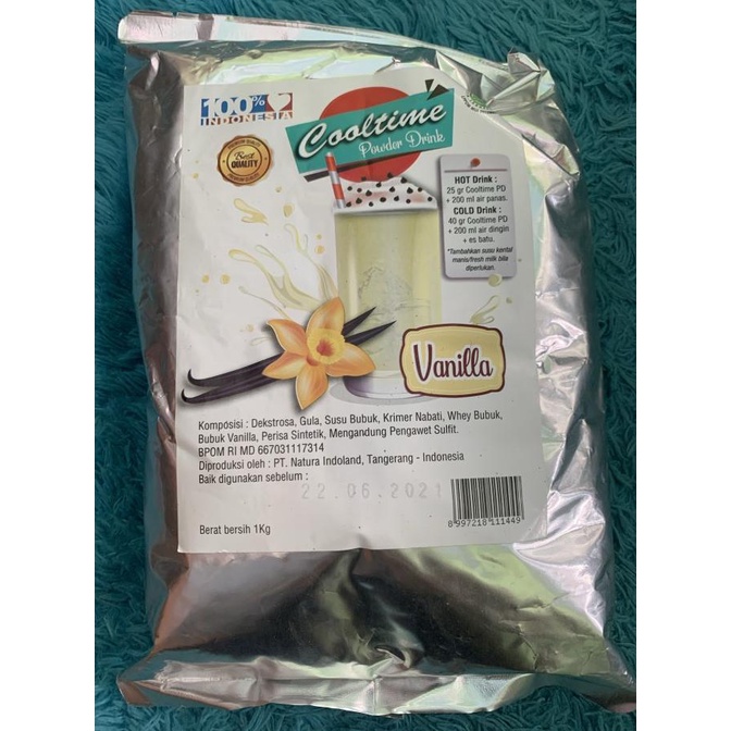 

Powder drink vanilla & vanilla late merk cooltime / bubuk minuman