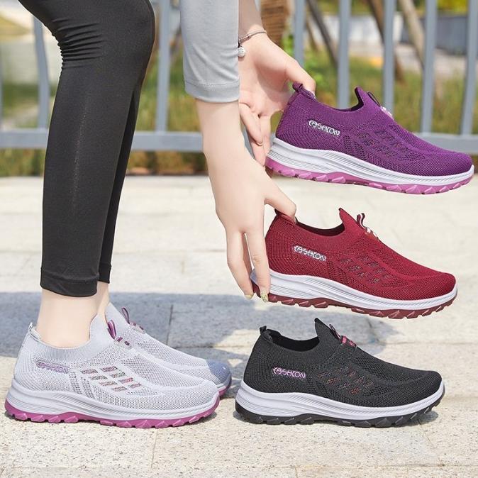 LV0190 Sepatu Sneakers Wanita Tanpa Tali Polos Import