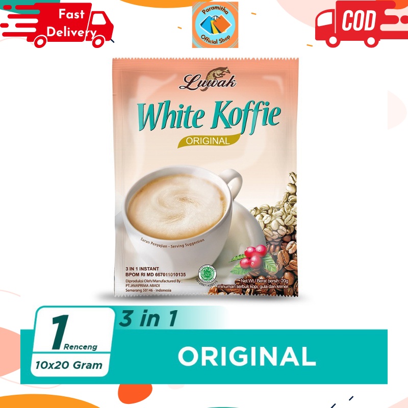 

Luwak White Koffie Original Kopi 3in1 20gr Dapat 1 Renceng Isi 10 Pcs