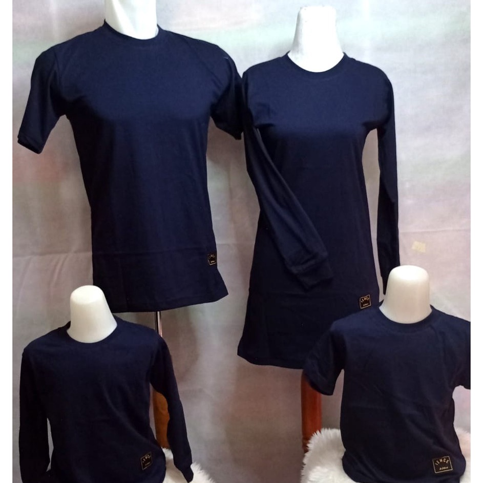✨SHOPEE MALL✨ S-XXXL Kaos Polos Couple Keluarga Tunik Muslimah Navy/Seragam Olahraga/Senam/Reuni/San