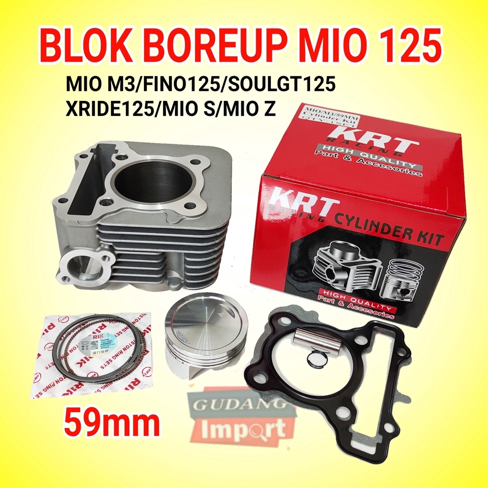 MURAH BLOK SEHER BORING BORINGAN PAKET BOREUP BORE UP MIO M3 FINO 125 MIO SOUL GT XRIDE 125 58 58MM 
