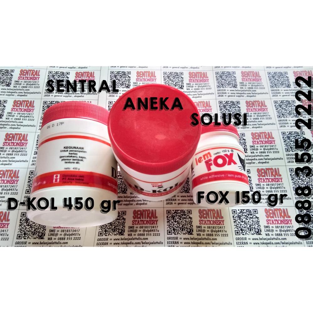 

ERA135 d-kol fox lem putih dkol pvac untuk kayu kertas white adhesive 450 gr ++