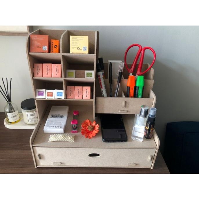 

Wooden Desk Organizer DIY Pen Rak Meja Kayu Alat Tulis Multifungsi