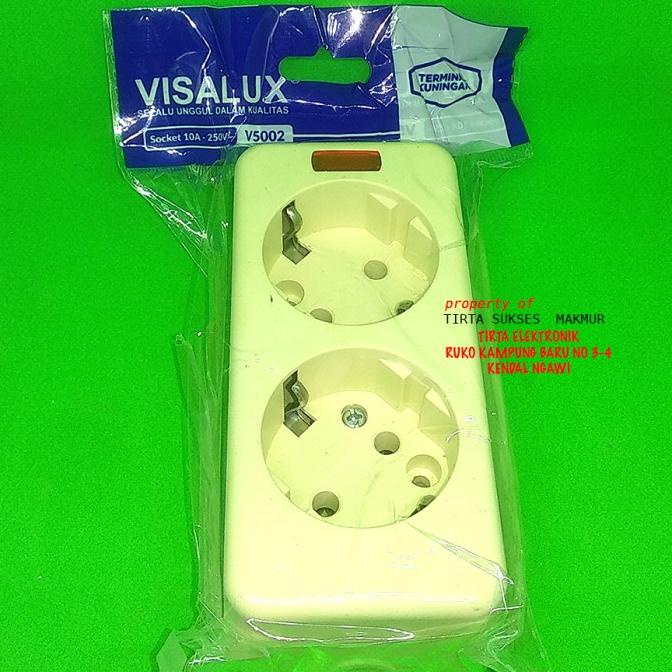 *****] STOP KONTAK ARDE PLUS INDIKATOR LUBANG 2 TERMINAL KUNINGAN VISALUX