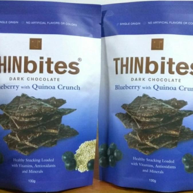 

Produk Terbaik] THINBITES Dark Chocolate Blueberry With Quinoa Crunch 130gr