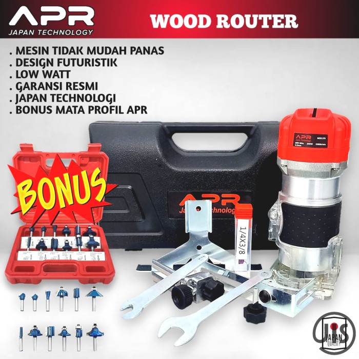 Mesin Profil Router Trimmer Kayu Ukir "6mm" APR JAPAN + Mata Profil