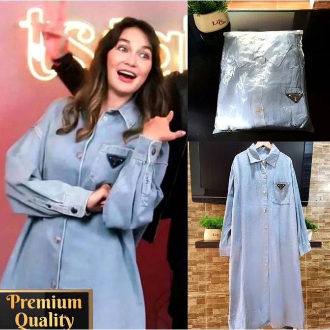 Kemeja / Tunik " PRD " Luna Maya Jeans Oversized Premium
