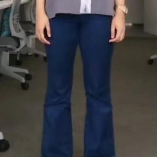 Celana Cutbray Wanita Jeans Jumbo Big size Komprang Lebar Boot cut