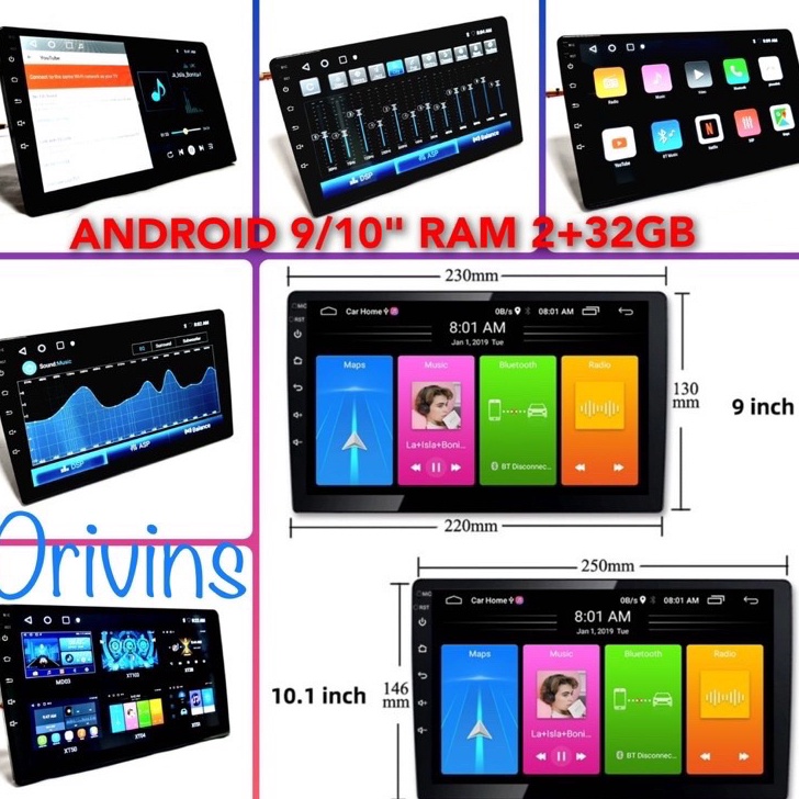 LTI241 HEAD UNIT DOUBLE DIN ANDROID PCX 9" INCH / 10" INCH RAM 2+32GB UNIVERSAL ++