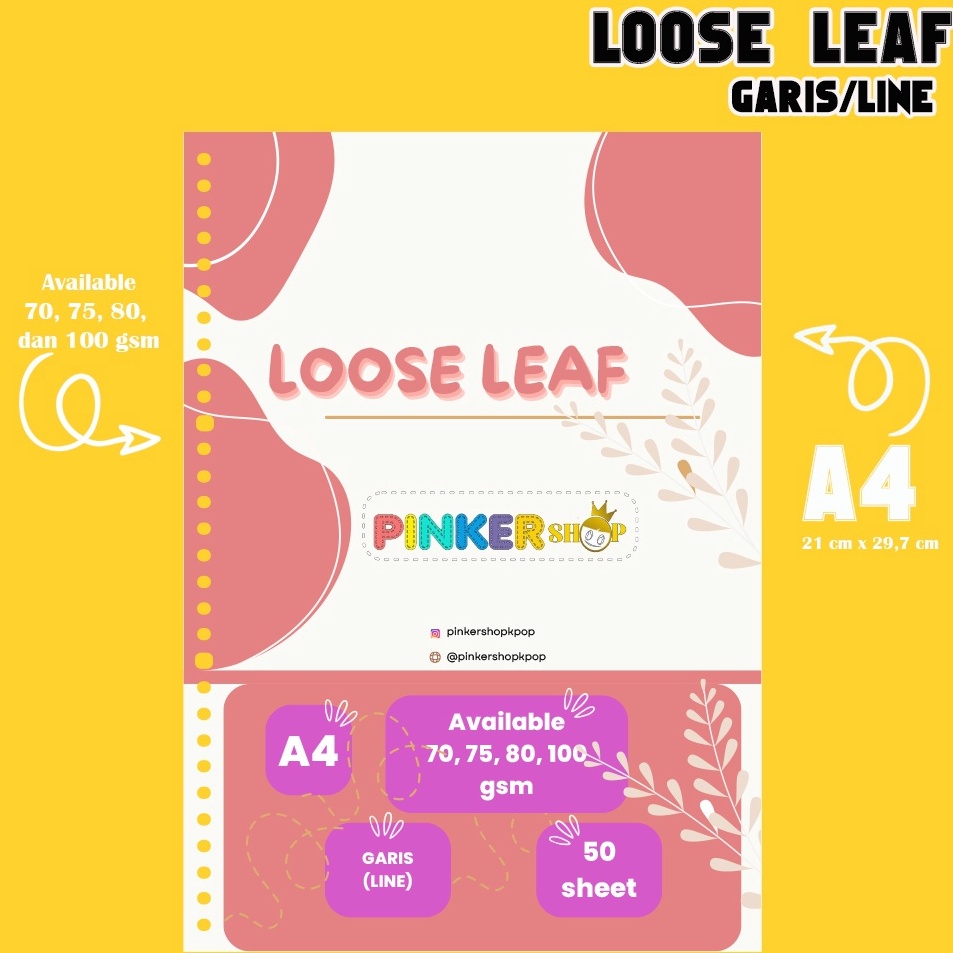 

83 A4 Loose leaf HVS - Garis/line ready 100gsm by pinkershop ✮Terlaku.