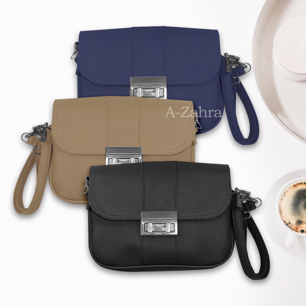 TAS SLEMPANG WANITA / TAS BAHU POLOS 3 RUANG / TAS  2 TALI / TAS SELEMPANG POLOS 3 RUANG