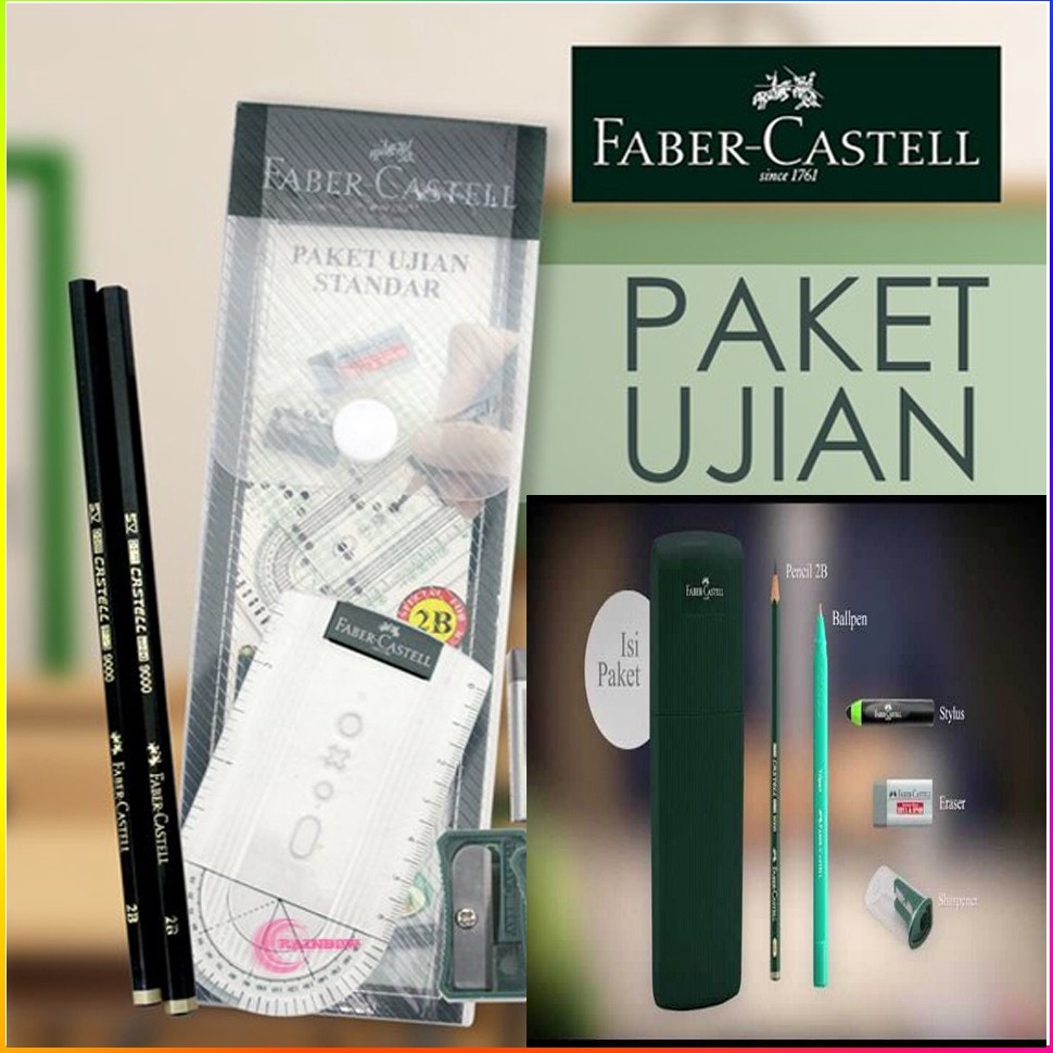 

cod!! 1 Set Paket Ujian Standar Faber Castell ( Pensil 2B, Rautan , Penghapus , Penggaris , Kertas LJK ) 69