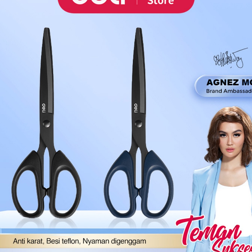 

[UV❣.6☆> Deli Gunting Teflon / Scissor Anti Karat Nyaman Digenggam 6009-Ssuper.keren..