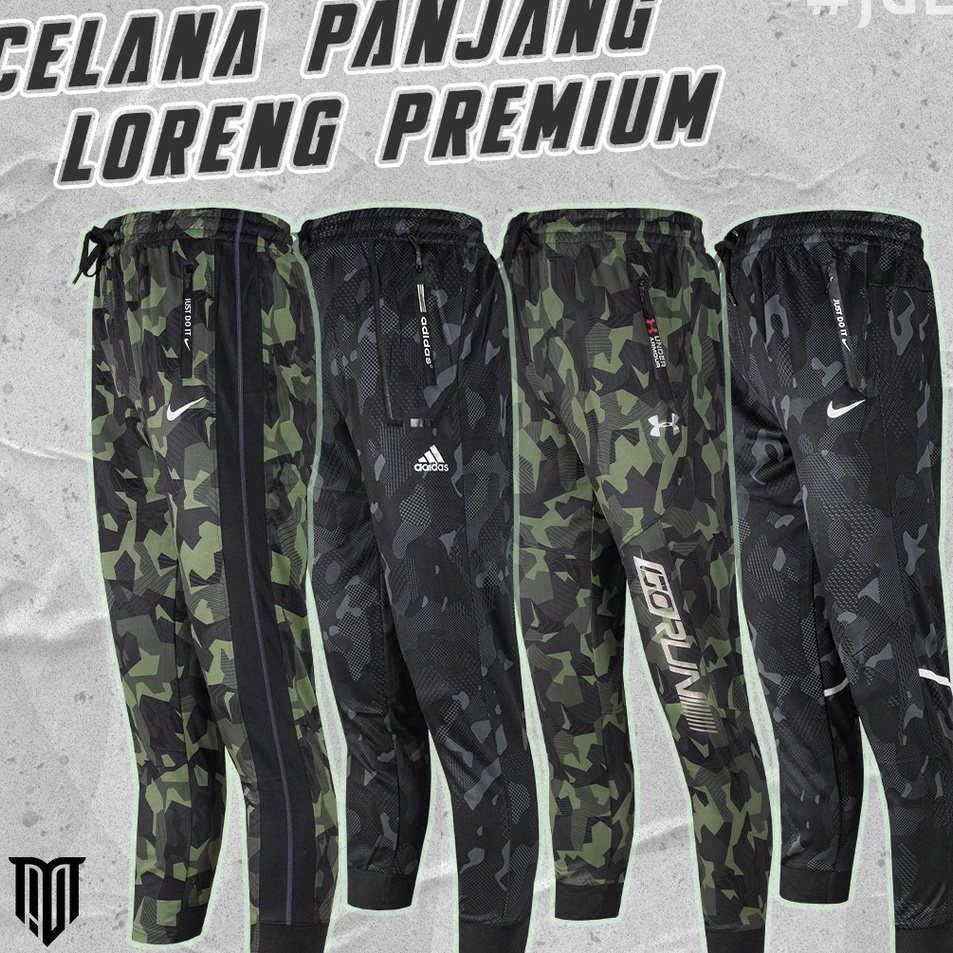 Model Baru Jogger Pants Pria Loreng Import / Joger Pria Premium / Celana Training Pria Army