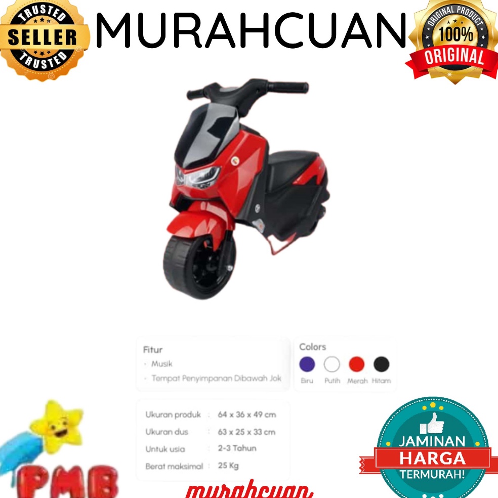 Harga Murah..!! Motor PMB K613 K612 K611 K615 -RAID Mainan anak Motor-motoran MODEL NMAX NON AKI FOO