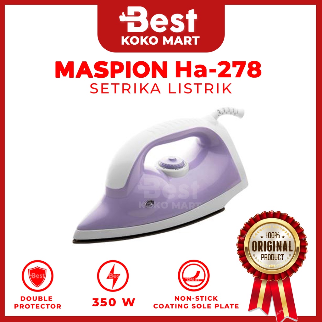 Maspion Setrika Listrik HA-278  Garansi Resmi