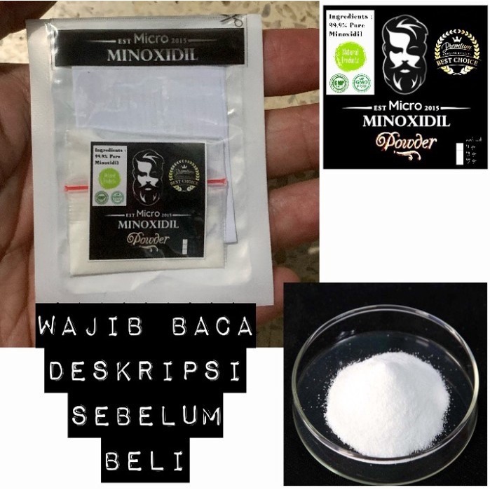 MINOXIDIL POWDER ORIGINAL MURNI 99% OBAT PENUMBUH RAMBUT ALIS JENGGOT
