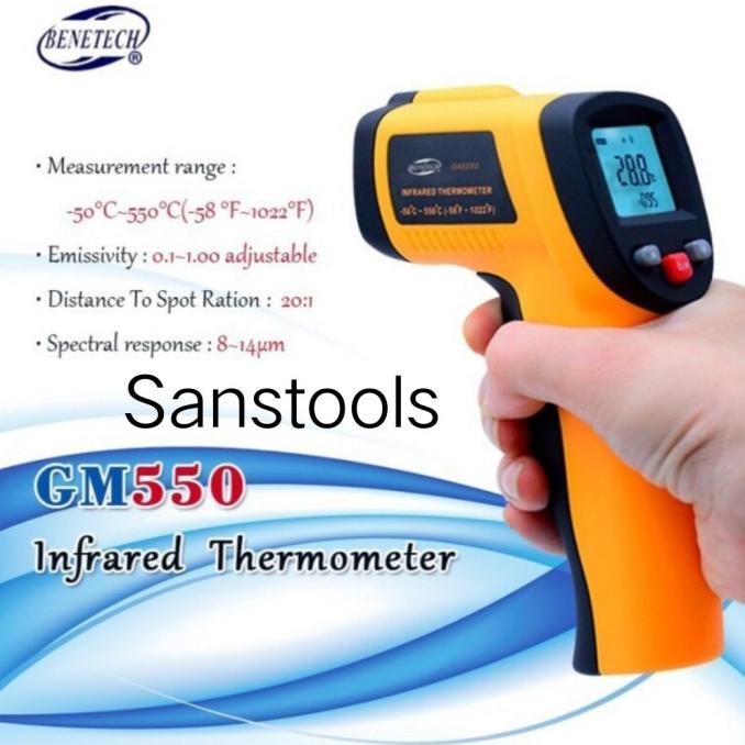 Benetech GM550 Infrared thermometer / thermogun GM-550 laser ukur suhu