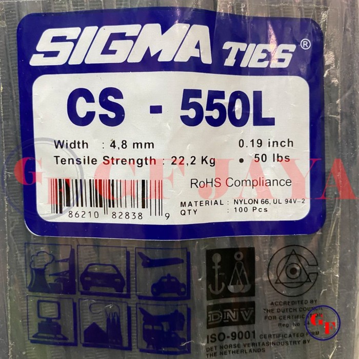 

Bestseller Kabel Ties / Tis Sigma Cs 550 L / 55Cm / 55 Cm Hitam / Putih Cs550L