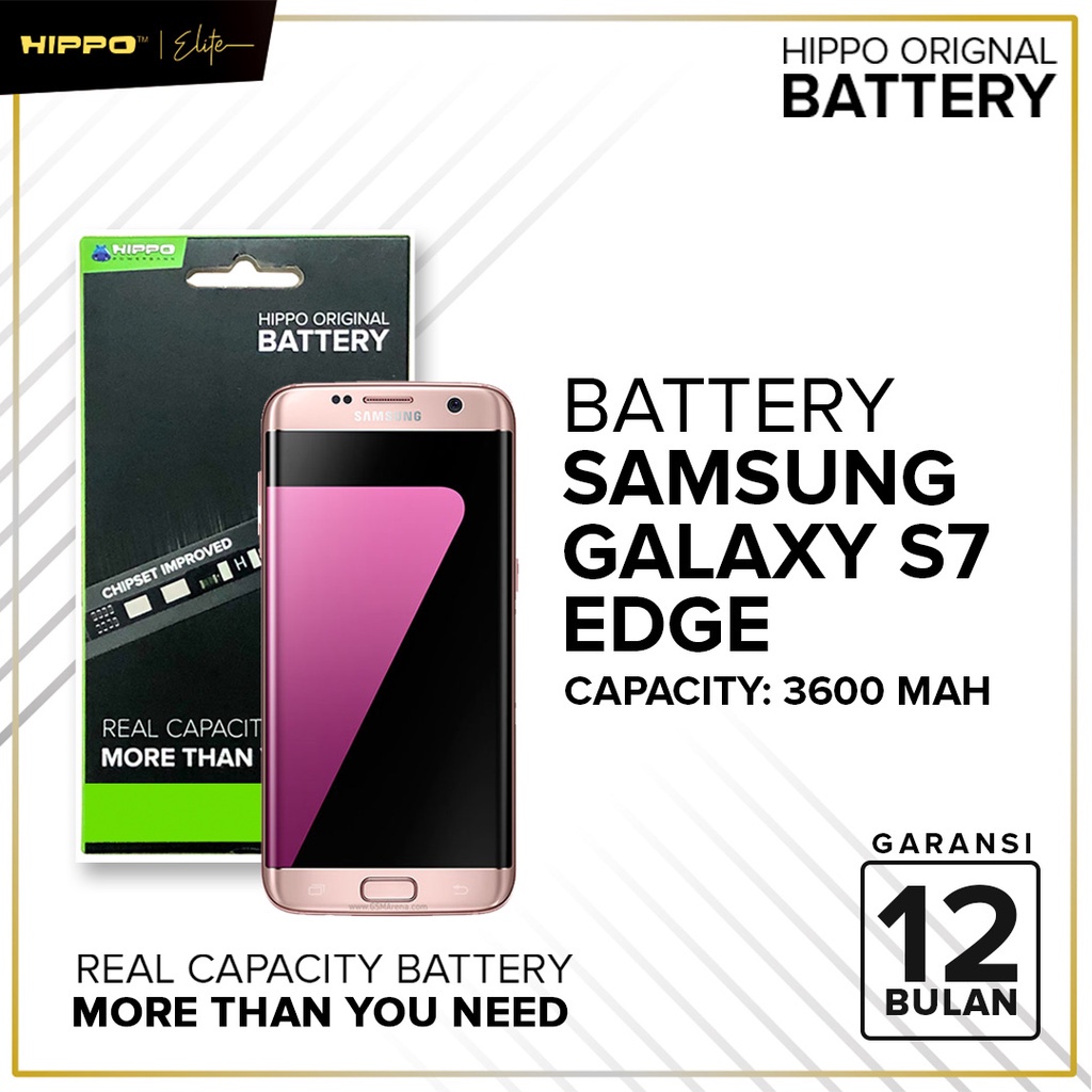 Hippo Baterai Baterry 100% ORI Baterai Samsung Galaxy S7 Edge 3600mAh Original Samsung S7 Edge Original Batere Premium Batu Batre Batrai Handphone Garansi Resmi
