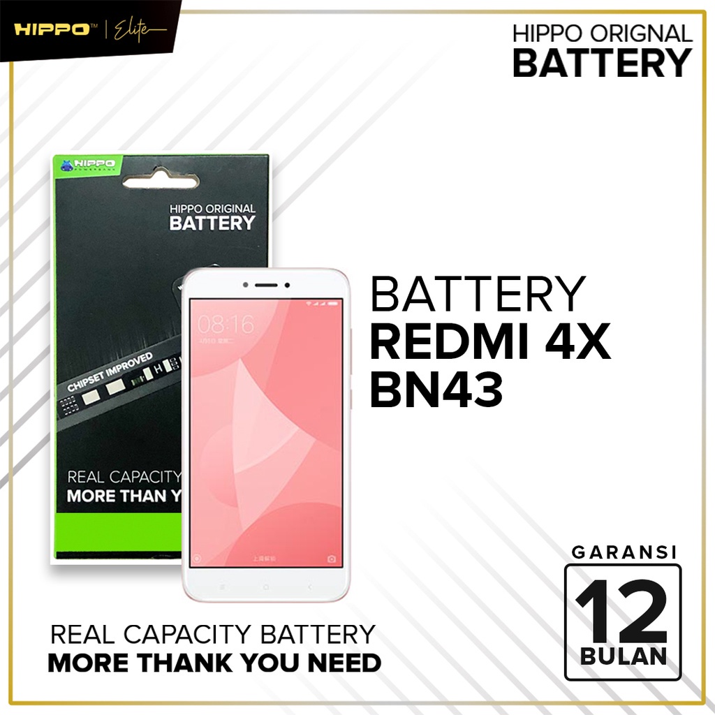 Hippo Baterai ORI 100% BN43 Xiaomi Redmi Note 4X Snapdragon 4100mAh ORI Battery Batere Batu Batre Batrai HP Garansi Original