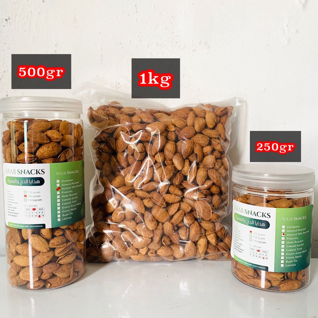 

Kacang Almond Cangkang Susu 500Gr Panggang Almon Kulit 500 Gram Roasted In Shell Lk Flavour Matang