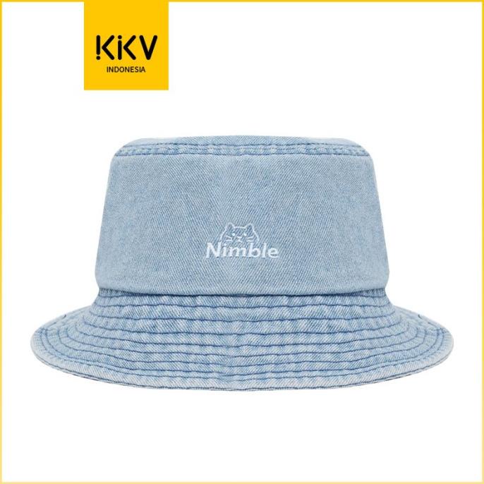 Bisa COD KKV QD Topi Bucket Hat Basic Pria Wanita Washed Denim Jeans Vintage TERPERCAYA