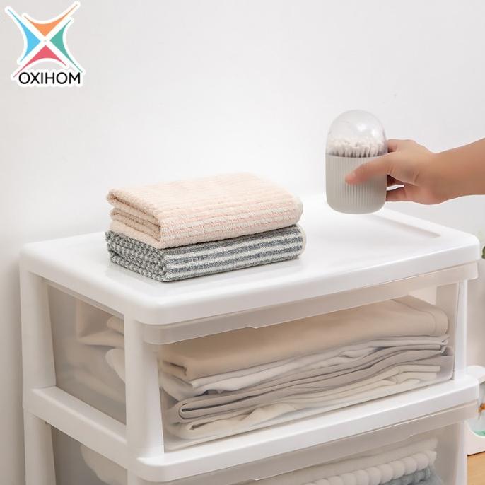 Oxihom Lemari Plastik Susun Transparan Laci Plastik Lemari Pakaian