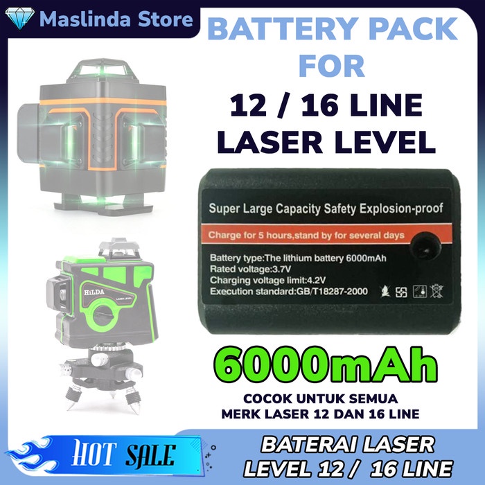 BATERAI LASER LEVEL HILDA 12 LINE 16 LINE KAPASITAS BESAR 5800 MAH