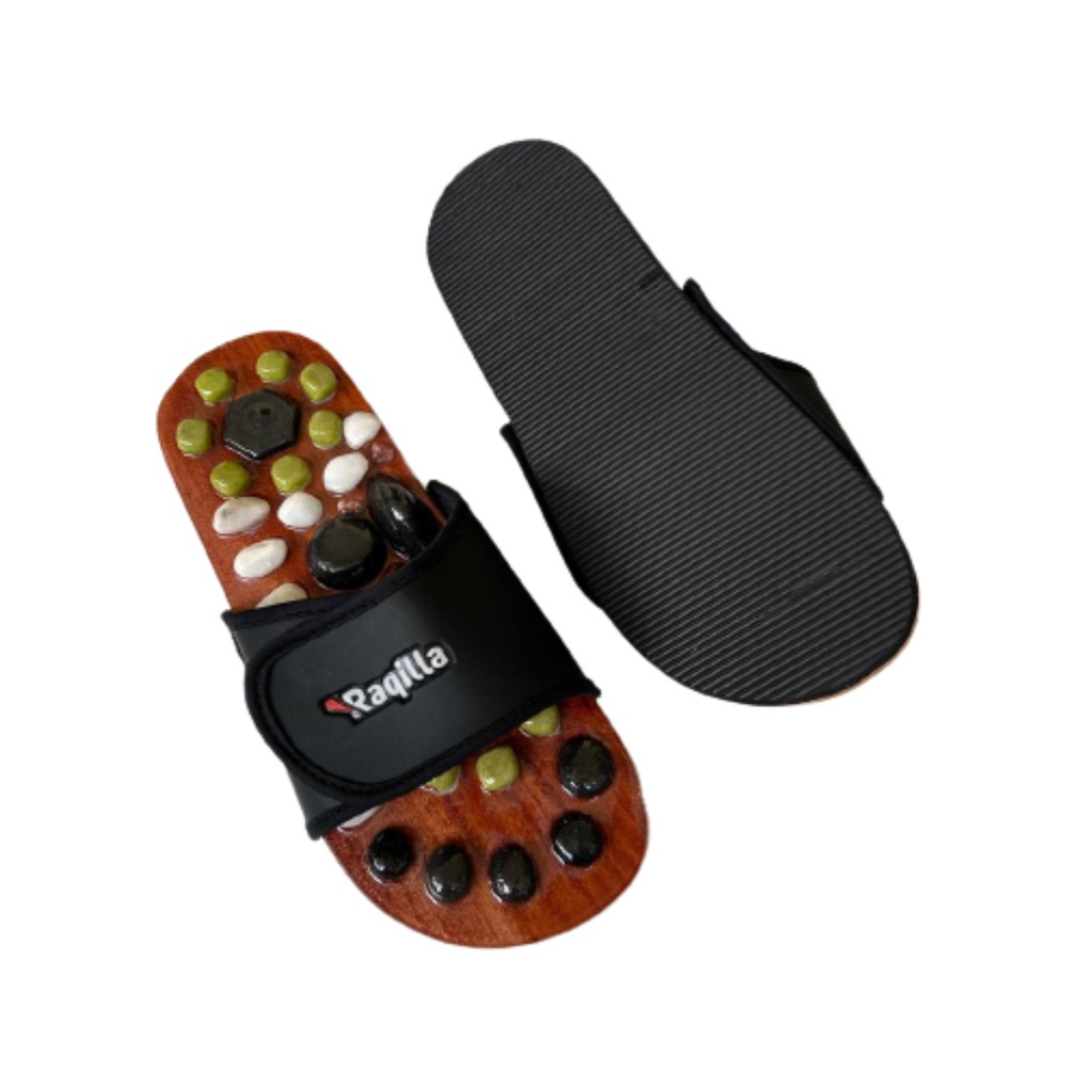 ' sandal batu giok batu alam / refleksi / sandal terapi kaki raqilla