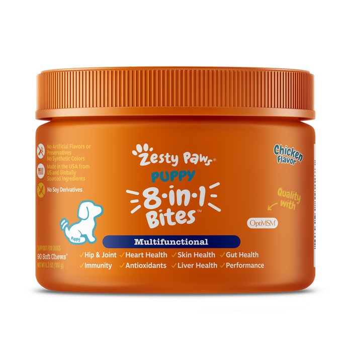 ZESTY PAWS PUPPY 8 IN 1 BITES -PET DOG SUPPLEMENT VITAMIN ANJING HEWAN