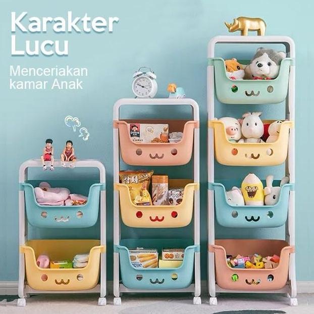 Rak Mainan Anak 4 Susun / Rak Lucu Anak Penyimpanan Mainan 8804