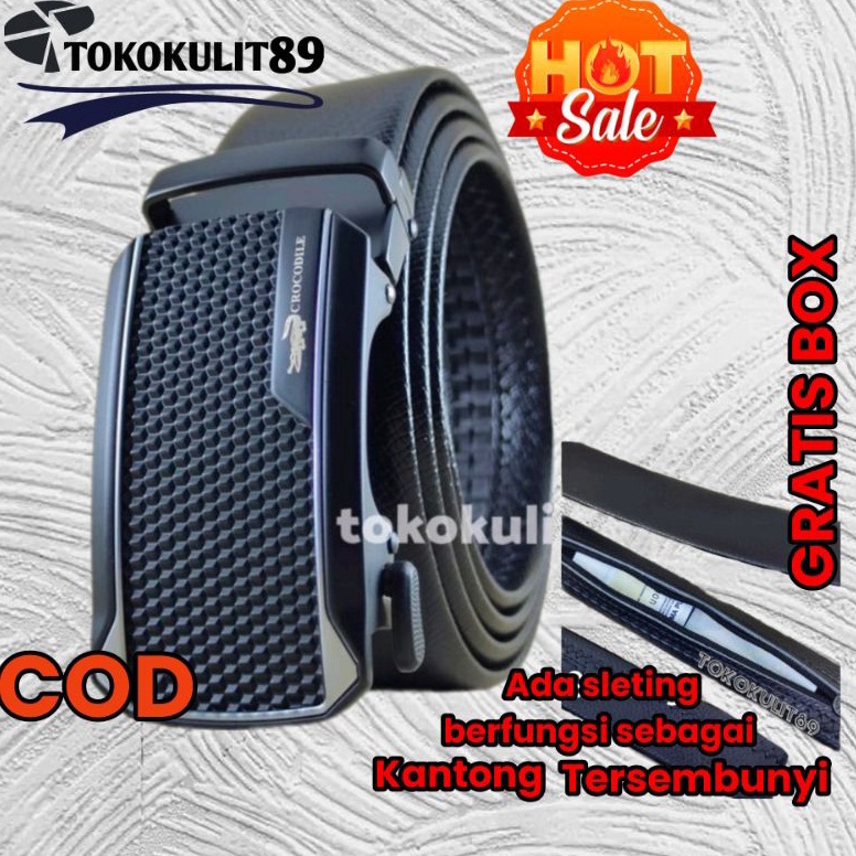 Terbagus.. IKAT PINGGANG REL RESLETING KANTONG RAHASIA GESPER PRIA KANTONG SELETING SABUK PRIA IMPOR