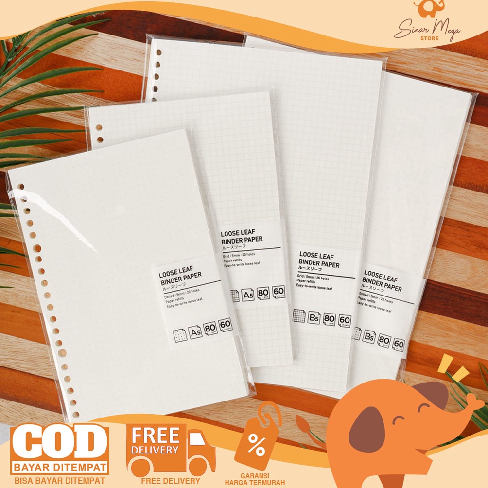 

✰Dijual Murah P9TKS NEW Refill Loose Leaf Binder Paper / Isi Loose leaf Grid Dan Dotted Murah /Notebook Leaf H38 Model Baru