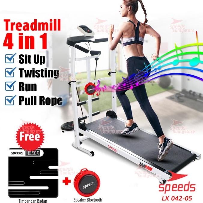 Khusus gosend Treadmill elektrik speeds multi fungsi 042-5 +bonus set