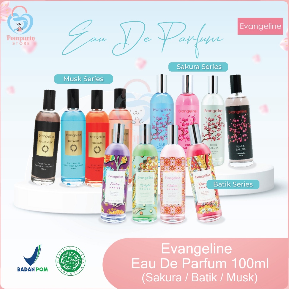Trx7d7Cr Evangeline Eau De Parfum 100ml - Sakura / Batik / Musk Original BPOM